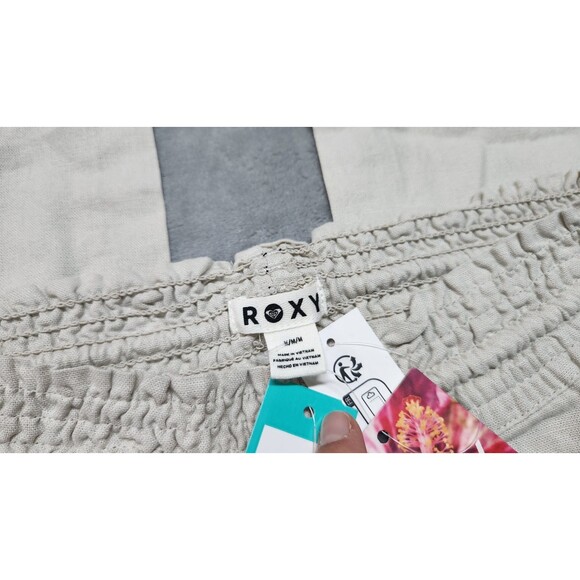 Roxy Women's Size Medium Beige Drawstring Linen Blend Pants NWT - Picture 5 of 11